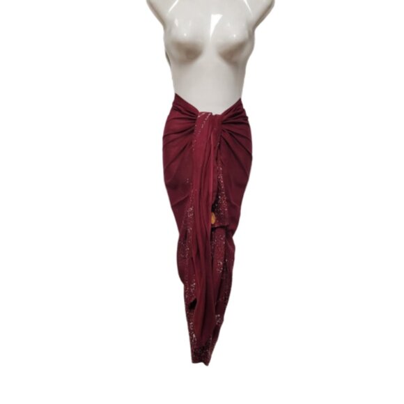 Cover Up Long Wrap, Halter or Strapless Wrap Dress Cotton Coverups - Picture 6 of 8